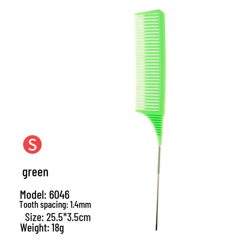 Barber Shop Sectioning & Dyeing Highlight Comb Set - Steel Needle and Fine Teeth, Heat-Resistant, Pointed Tail