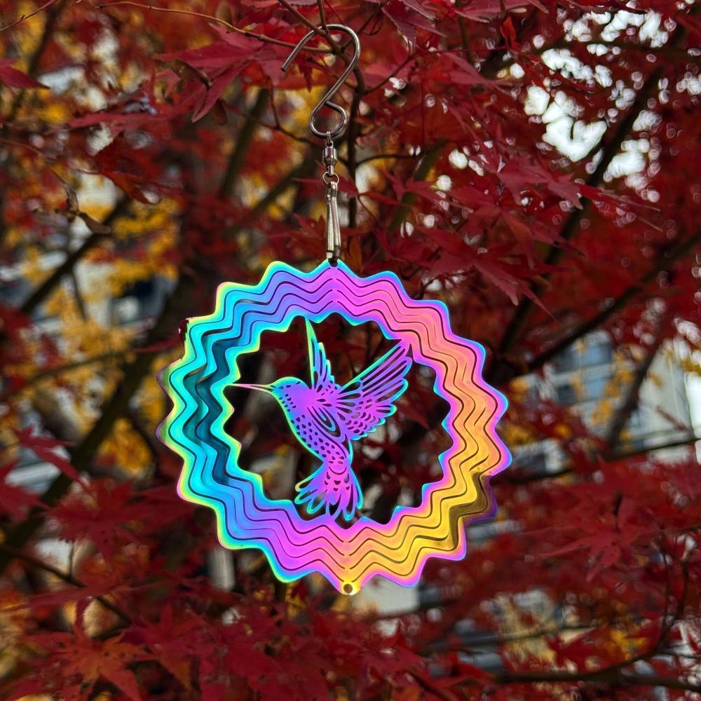 3D Flowing Wind Spinner 10cm 10 Styles Yard Garden Mirror Rainbow Stainless Catcher Hanging Decor