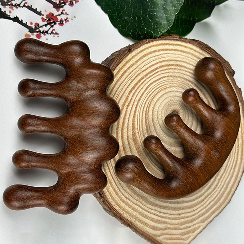 Blood Circulation Meridian Massage Comb Anti-static Sandalwood Hair Comb  Shoulder