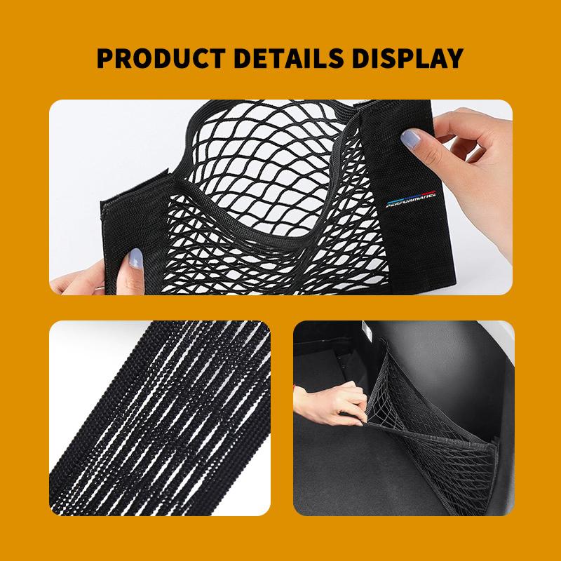 Car Back Rear Trunk Elastic Mesh Fixed Straps Interior Organizer For BMW 1 3 4 5 6 7 Series M X1 X3 Performance Alpina G20 F20