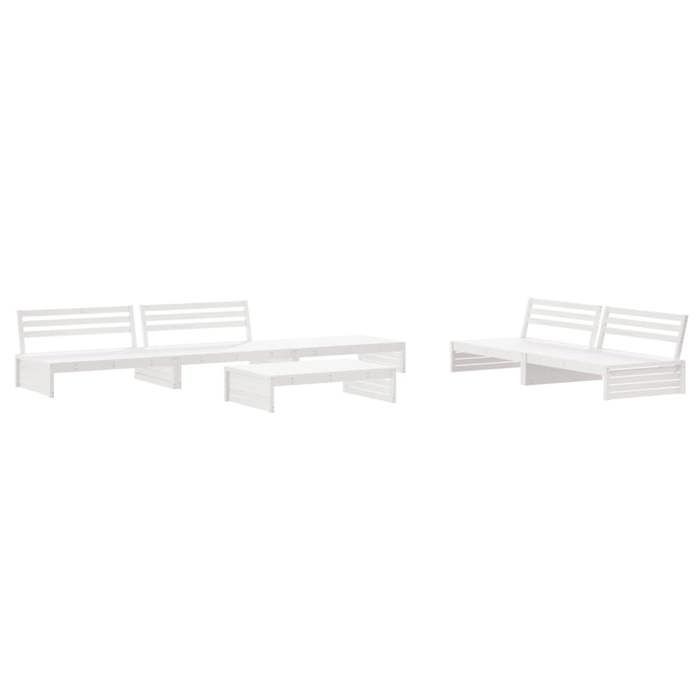 VidaXL Garden Lounge Set with Cushions 6 Pcs, Sofa with Footrest, Furniture Set with Coffee Table Patio Terrace, 3186152