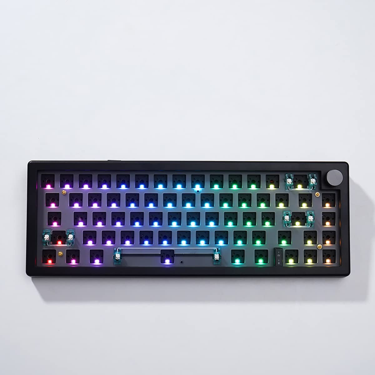 

GMK67 Gasket Mount Механічна клавіатура Bluetooth EVA Matte Індивідуальна клавіатура RGB, сумісна з комплектом, можливість гарячої заміни 5.0/2.4G/Type-C Tri-mode 65% чорний
