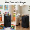Foldable Striped Laundry Basket – Large Capacity Fabric Hamper for Dirty Clothes Storage