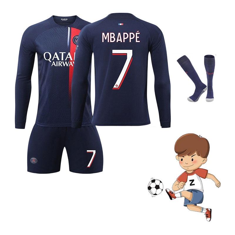High-quality Paris Home Soccer Kit Long Sleeve Pants Socks Suitable For Children And Adults