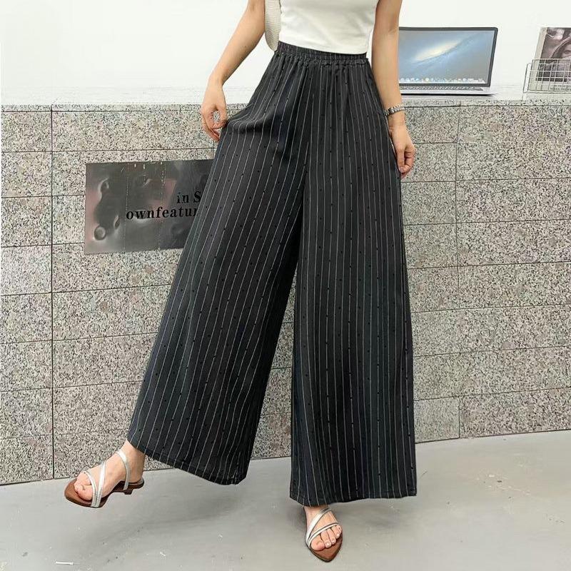 

Women s Rayon Plaid Wide Leg Skort Pants Summer Loose Flattering Trendy Versatile Casual Long Trousers one size