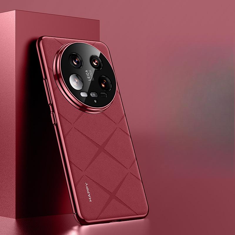 Suitable for Xiaomi 14 Phone Case, Plain Leather Mi14ultra Business Xiaomi All-Inclusive 14 Pro Ultra-thin Leather Case