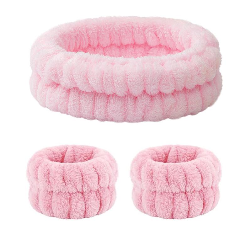 Fascia per Lavaggio Viso, Elastico per Lavaggio Viso, Fascia per Capelli da Donna, Peluche Monocolore, Fascia per Capelli da Casa per Trucco, Elastico per Capelli