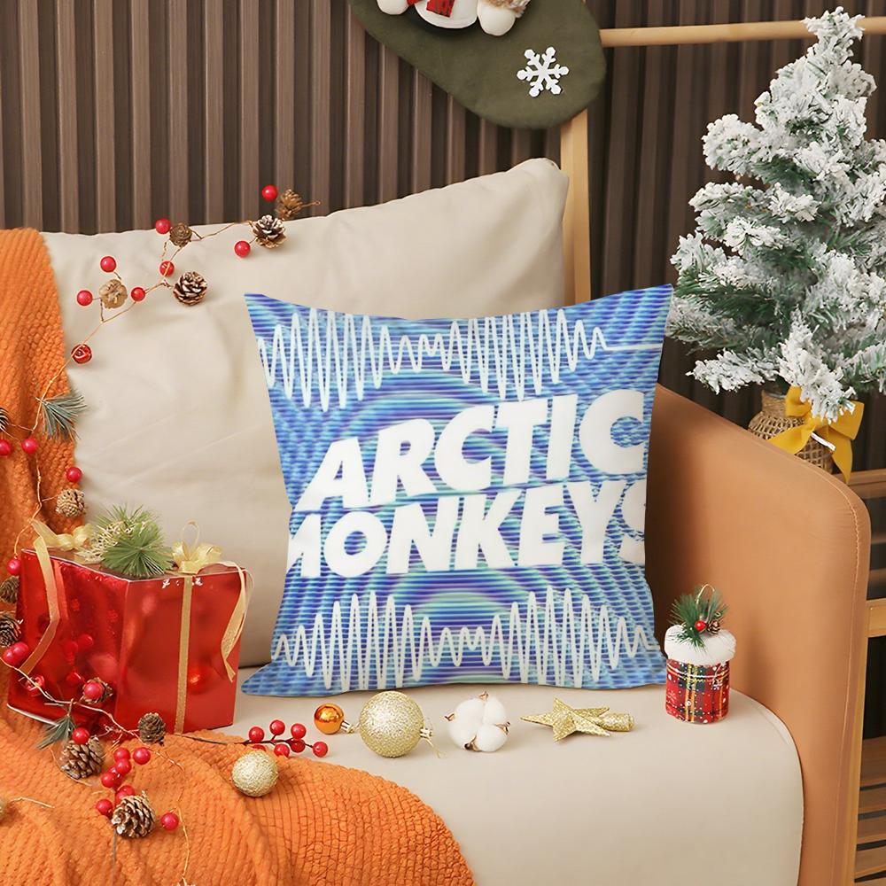 Hot A-Arctic Monkeys Brand Pillow Case Anti-dustmite Pillow Invisible zipper silky short plush Sofa cushion cover