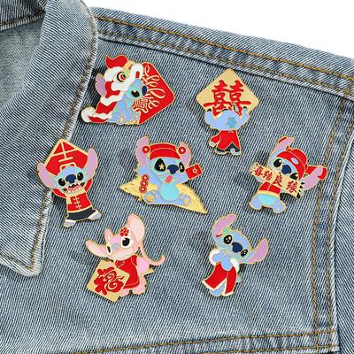 Cartoon Creative Cute Stitch Brooch Star Baby Stitch Metal Badge Alloy Clothes Bag Accessories