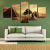 Vintage Home Decoration  Egyptian Pyramids Sunset Desert Landscape Wall Art Pictures for Living Room Decor Canvas Painting No Frame