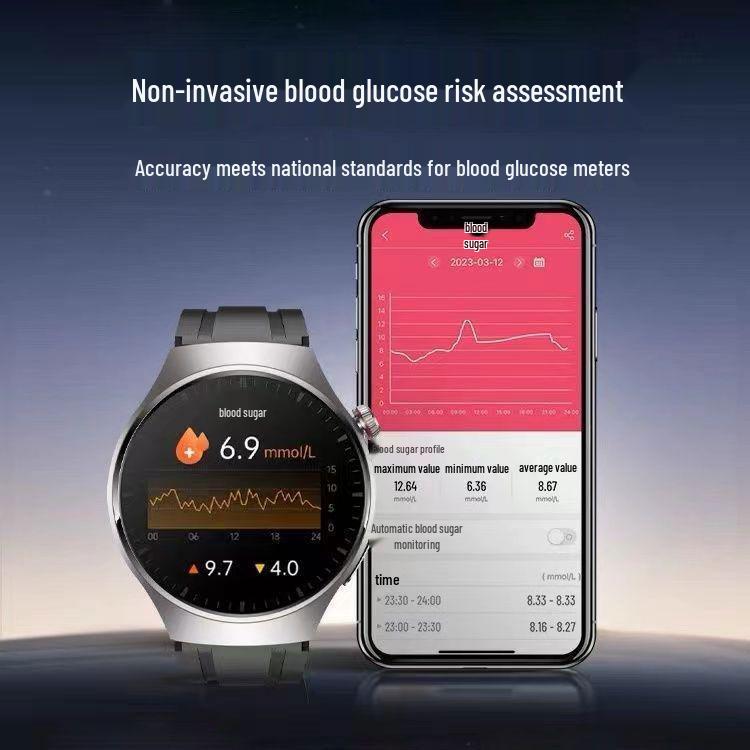 Huaqiangbei GT9 Smartwatch: Multifunctional Bluetooth Sports Watch with Sleep, Heart Rate, and Blood Glucose Monitoring