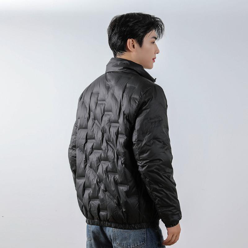 Men's 90-down white duck down jacket pressed glue men's stand-up collar winter jacket plus size