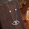 ZAKOL Fashion Aesthetic Evil Eye Zircon Inlaid Pendant Necklaces Buling CZ Clavicle Chain Engagement Wedding Zircon Collar