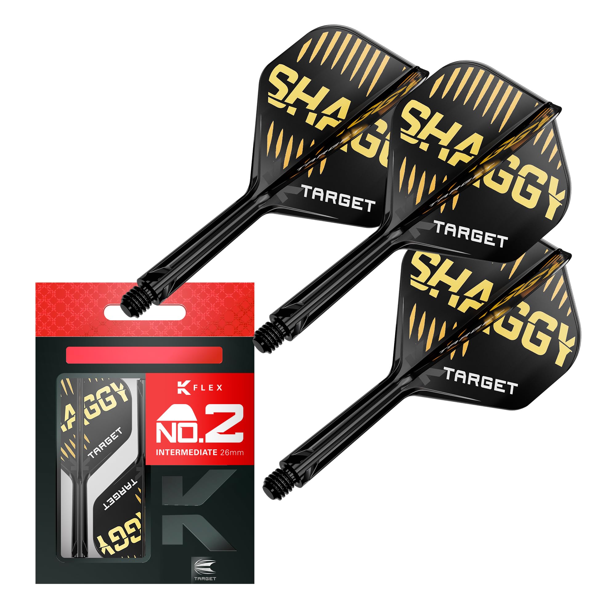 

TARGET Darts Scott Williams KFLEX Flight Shaft 2 Kflex Short and Medium & System, No. (Standard) 3-Pack All-in-One Flights (19mm), In-Bite (26mm),