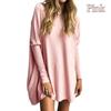 T Sleeves Long Shirt Women Clothing Solid Color Round Neck Breathable Fashion