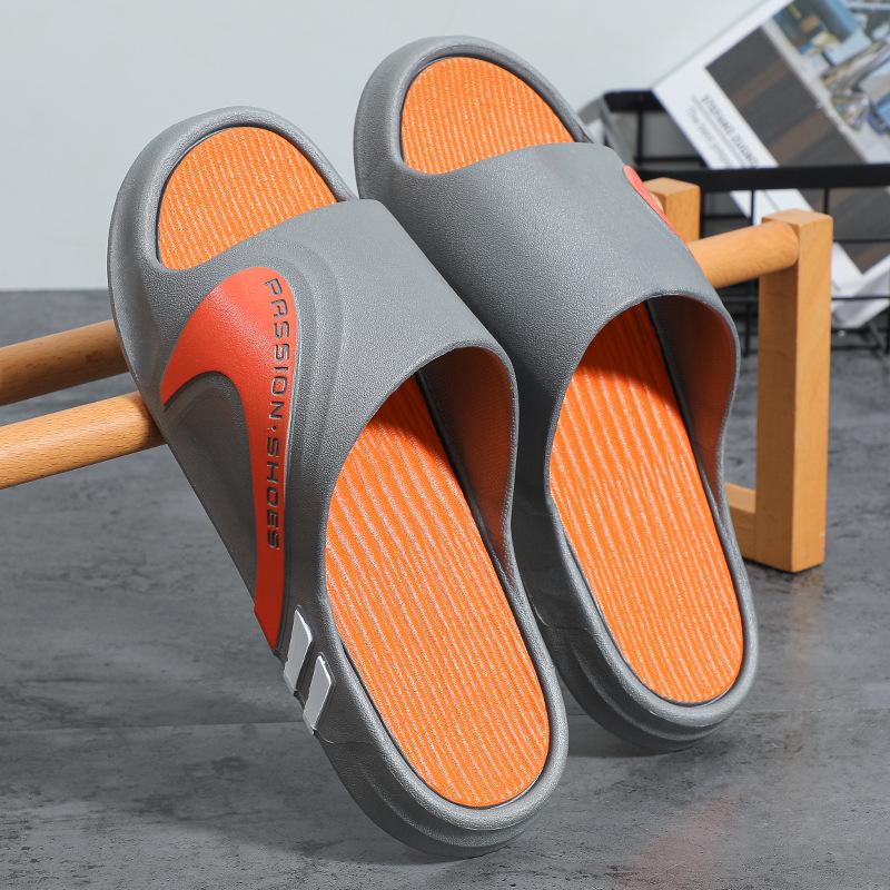 Comfort-Fit Men's Summer Slippers: Durable, Thick-Soled, Non-Slip, Deodorizing Indoor Sandals for Home.