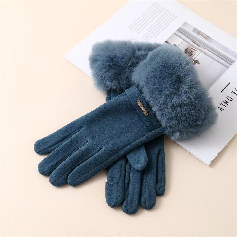 Warm Gloves for Women with Fleece Thickening Cold Protection Touch Screen Warm Gloves for Going Out Cycling Gloves