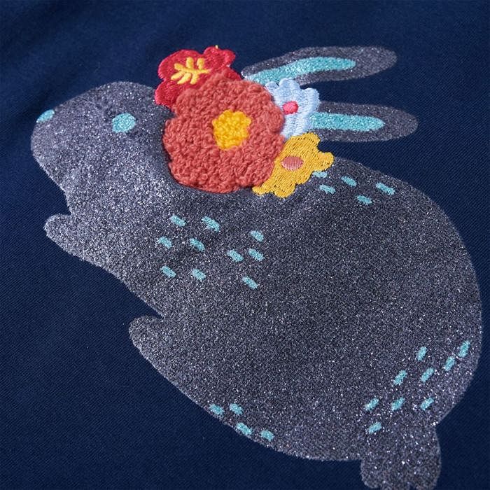 T-shirt enfants manches longues bleu marine 5 dimensions disponibles