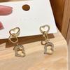 Silver Needle Korea Dongdaemun Diamond Hollow Love Earrings Simple Fashion Temperament Earrings Sweet Earrings Women