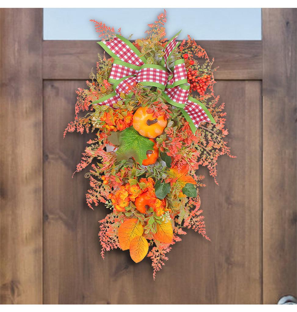 Fall Wreaths For Front Door, Artificial Leaf Pumpkin Berry Wreath For Wreath Indoor Outdoor Decorations