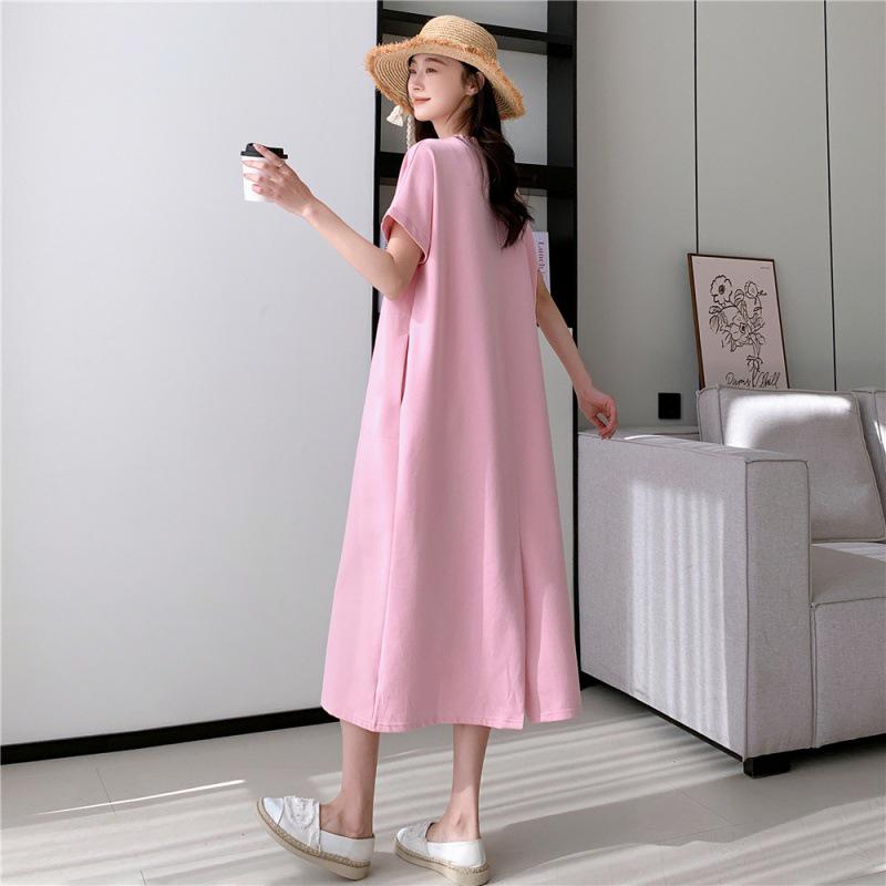 2024 Spring/Summer Plus Size Women's Embroidered Loose Cotton Dress