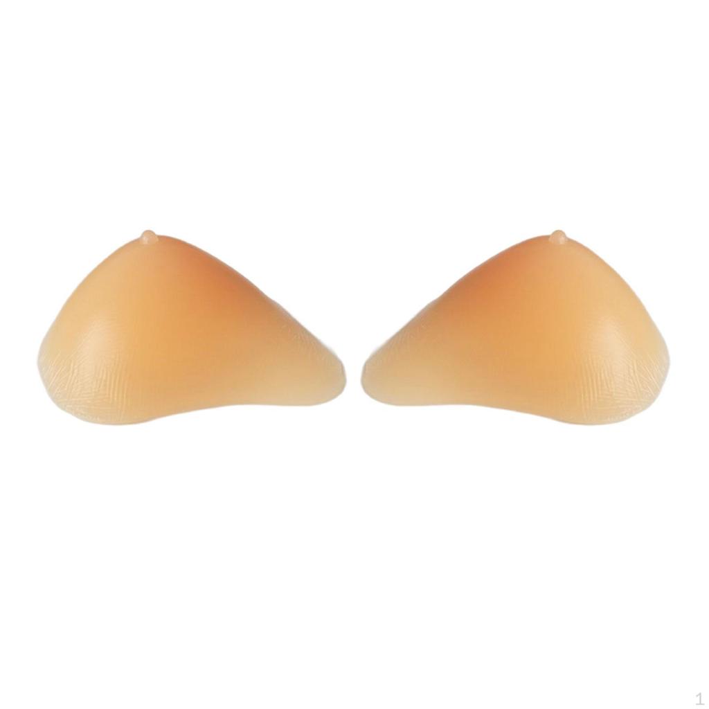1 Pair Triangle Silicone Breast Forms, Prosthesis Mastectomy Dress up Transgender Cosplay