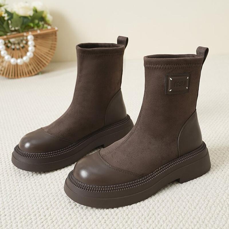 Fashion Flats Women Ankle Boots Winter Suede Platform Casual Cozy Walking Shoes Woman 2024 Trend Fashion Dress Designer Mujer Zapatillas