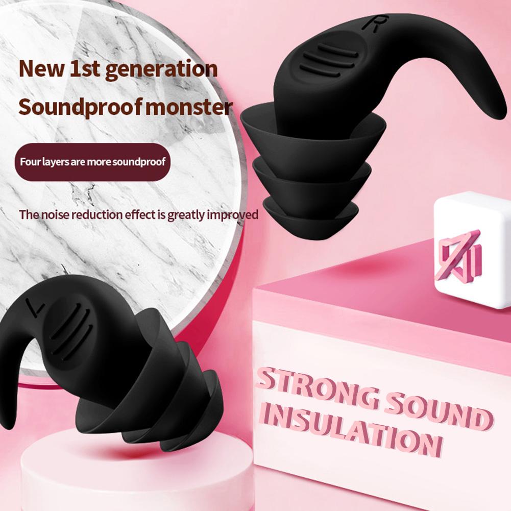 1 Pair Swimming Ear Plugs Reusable Water Sports Seaside Pool Accessories Ergonomics Sleeping Earplugs Noise Reduction