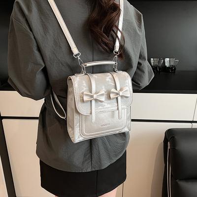 New Backpack Women's Versatile Casual Portable Korean Version Student Schoolbag Small Square Bag Premium Sense Lightweight Travel Backpack