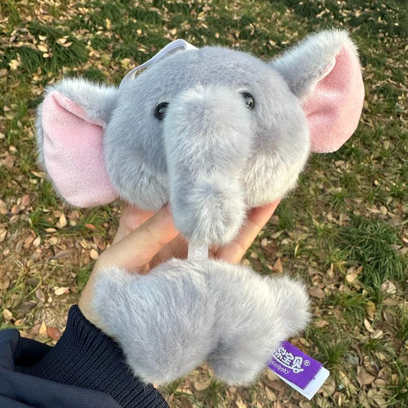 Cute Cartoon Cat Plush Keychain Detachable Magnetic Attraction Stuffed Toys Vivid Elephant Plushie Doll Bag Pendant Home Decor