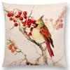 Watercolor Birds Series Cushion Cover Goldfinch Chickadee Cardinal Kingfisher Prints Pillow Case