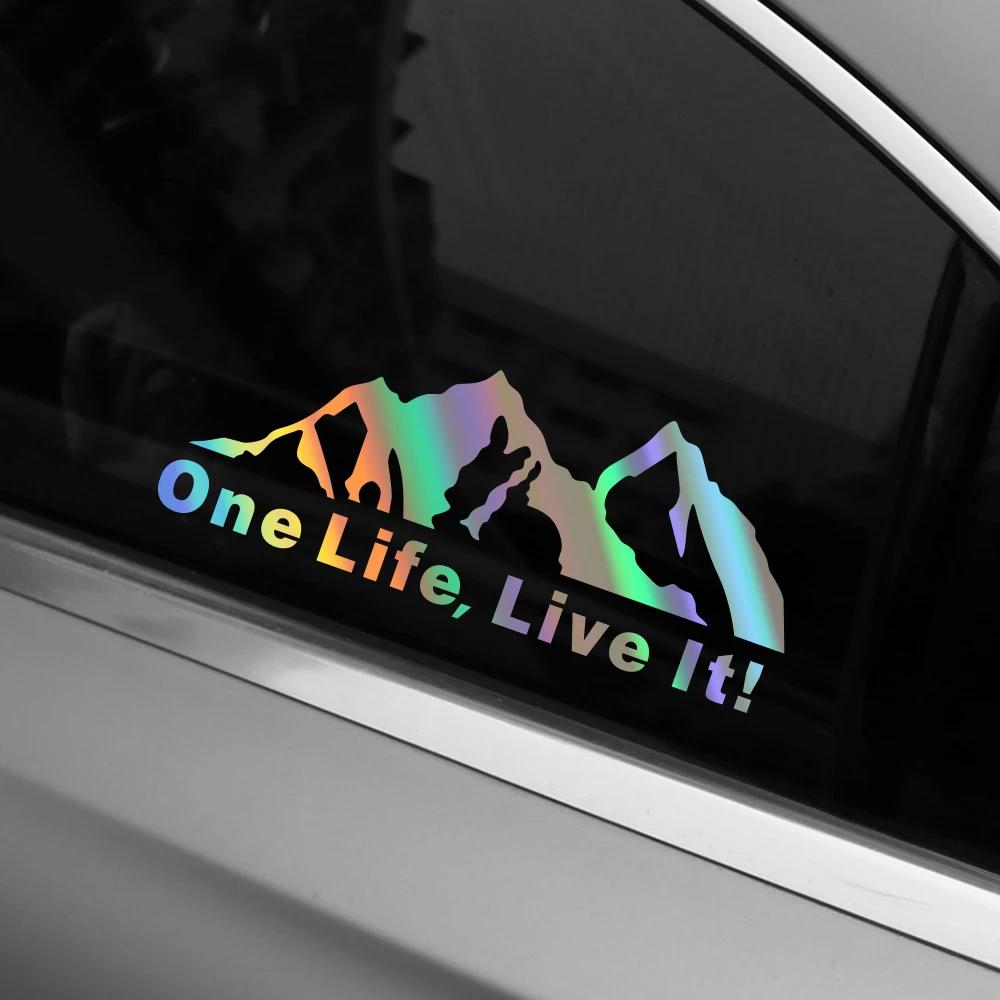 

20x8cm Live Life Mountain Pattern Car Sticker Auto Body Window Motorcycle Laptop Wall Vinyl Film Decals Car Tuning Accessories 20x8cm