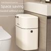 Wall-Mounted Bathroom Trash Can with Lid – Large Square Hanging Wastebasket for Toilets