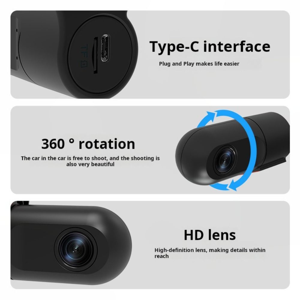 APP Control WiFi Dash Camera IR Night Vision Smart Car Camera 1080P HD Camera  Driving Recording