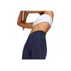 PUMA High Waist Running Fitness Training Solid Color Nine Point Sports Pants Women bottoms Navy-Blue 520267-06