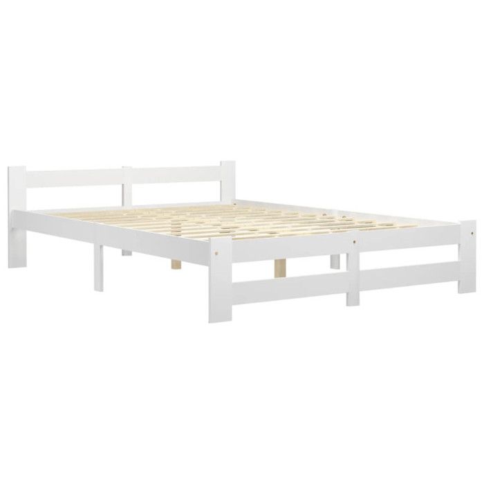 VidaXL Bed Frames White Solid Pine Wood 160x200 Cm
