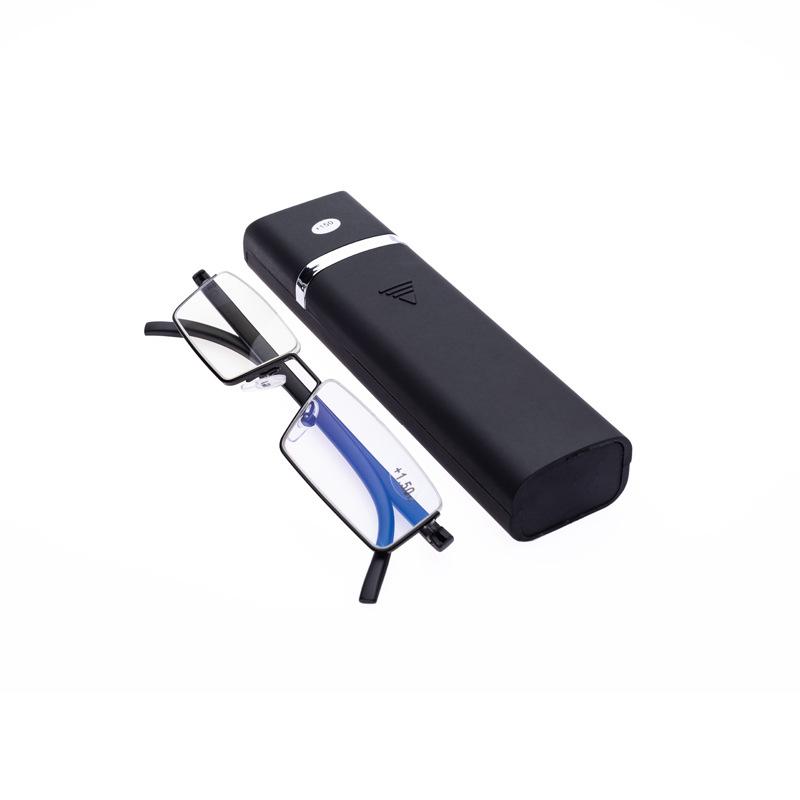 

Metal Anti-Blue Light Reading Glasses Men Half Frame Prescription Eyeglasses Male TR90 Eyewear With Case óculos +1.75 0