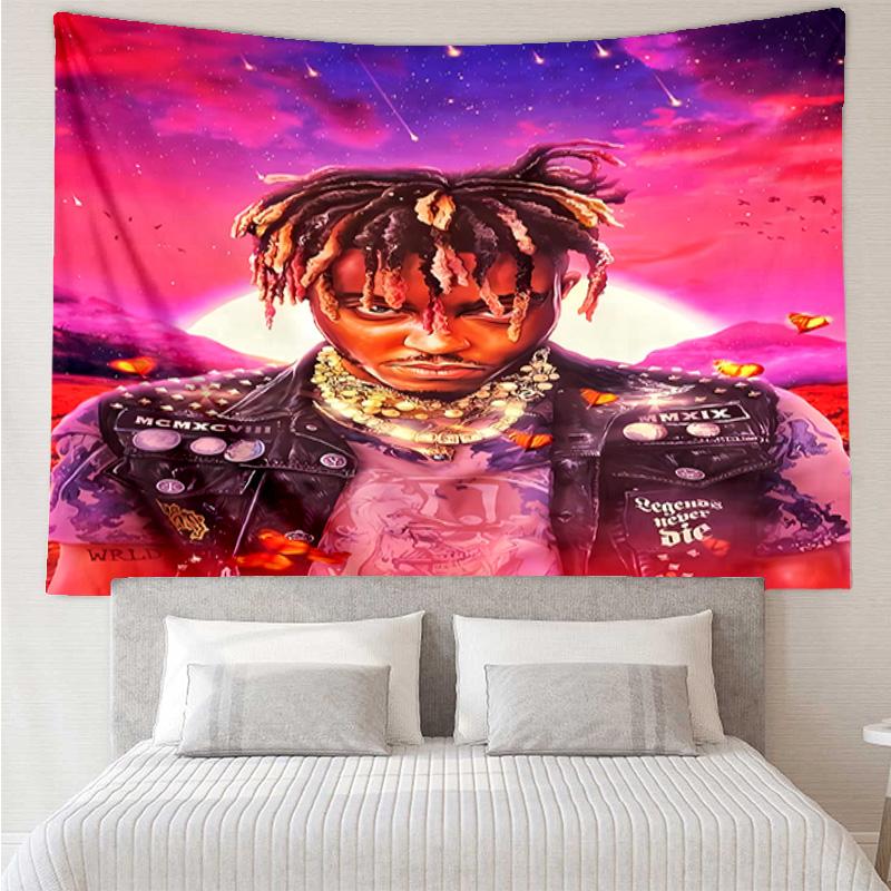 Juice WRLD Tapestry for Bedroom Aesthetic Classroom Tapestries Wall Hanging for Living Room Dorm Office,Ideal Creative Gift