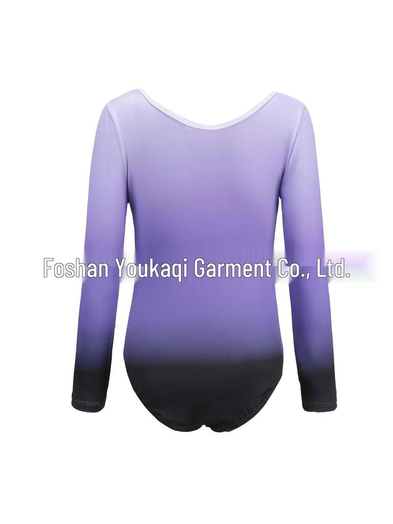 Rhinestone Children's Leotard and Ballet Dress with Gradient Head Flowers for Girls' Dance Practice and Exams