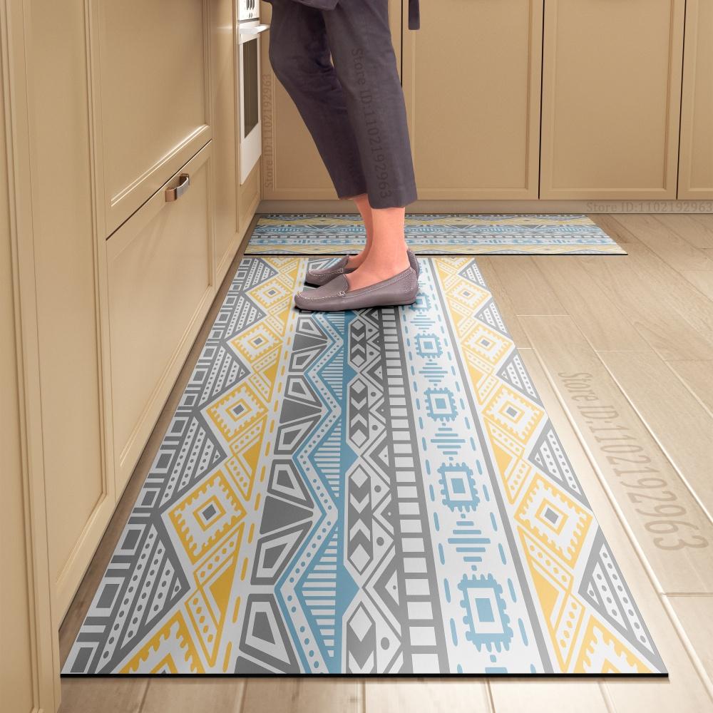 1PCS Kitchen Floor Mat Waterproof, Anti-skid, Anti-dirty Foot Mat Household Door Mat Crystal Velvet Long Strip Carpet Door Mats