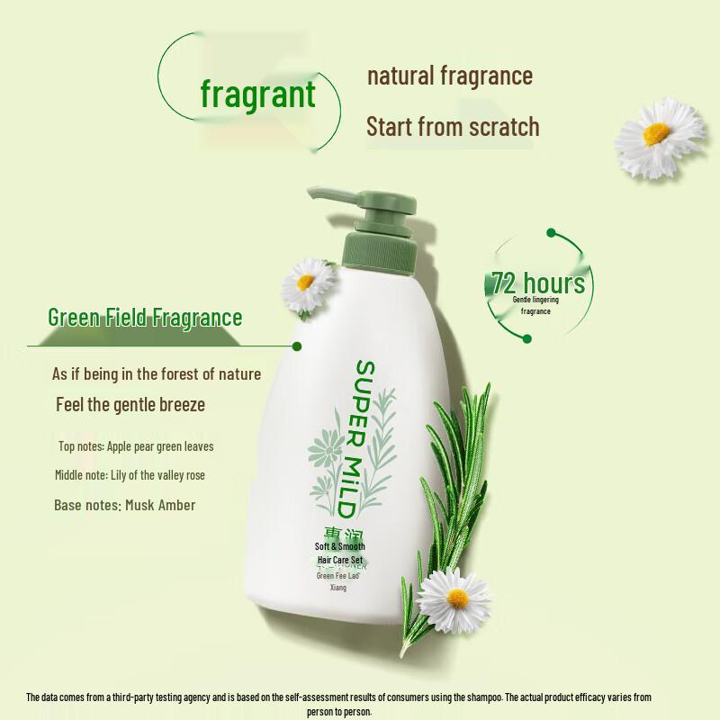 SUPER MiLD Green Floral Shampoo and Conditioner Set