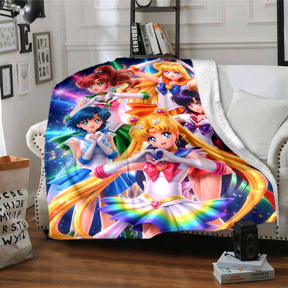 Sailor Moon Adventure Blanket Warmthful Decor Blanket Versatile for Sofa Sofa Couch Office Bed Picnics Warmthful Decor Best Holiday Y3