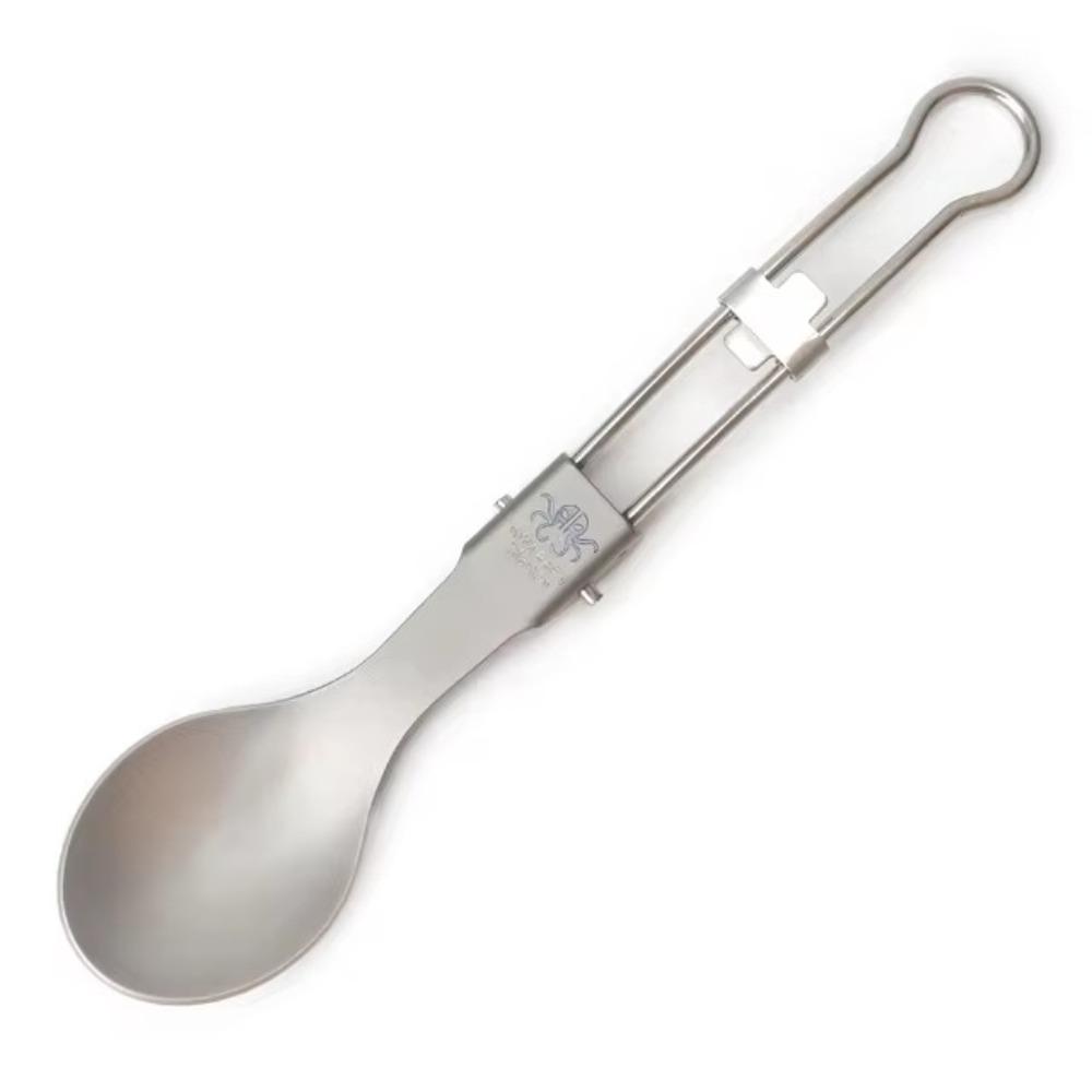 Half Polished Titanium Folding Spork Lightweight Foldable Camping Fork Spoon Portable Travel Kit Camping Supplies Hiking Picnic