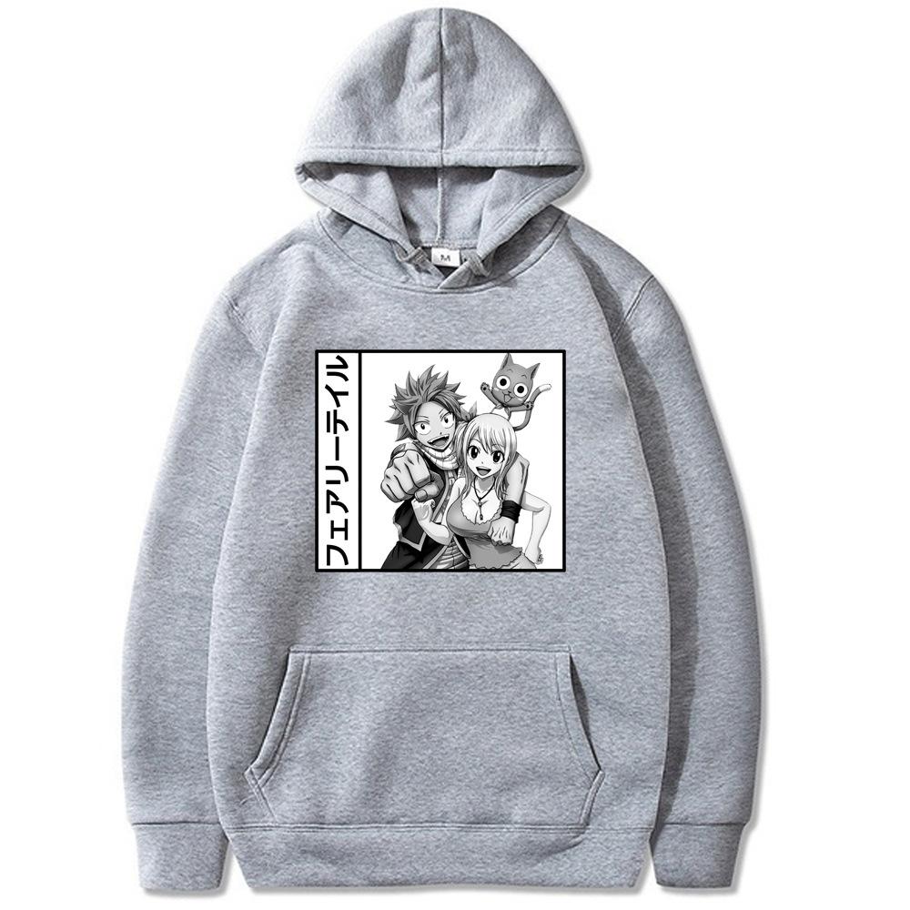 Japanese Anime Fairy Tail Hoodie Sweatshirt Print Unisex Streetwear Hip Hop Style Autumn Winter Fashion Hip Hop Tops Clothes