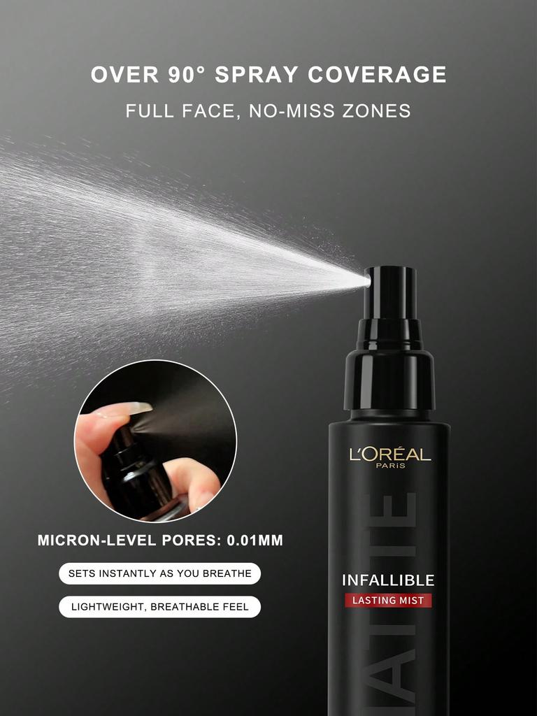 L'OREAL PARIS Infallible Lasting Mist Matte 100ml - Long-Lasting Matte Finish