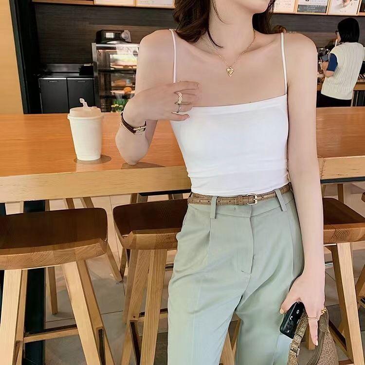 Women s Ruffled Backless Strappy Tank Top with Padded Bandeau S 60-90 jin