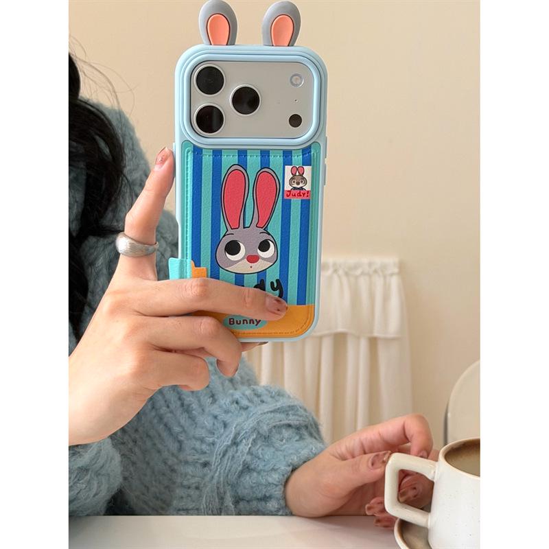 3D Judy Nick Ear Sticker Skin for iPhone 14/13, Apple 17/16/15 Pro Max Case