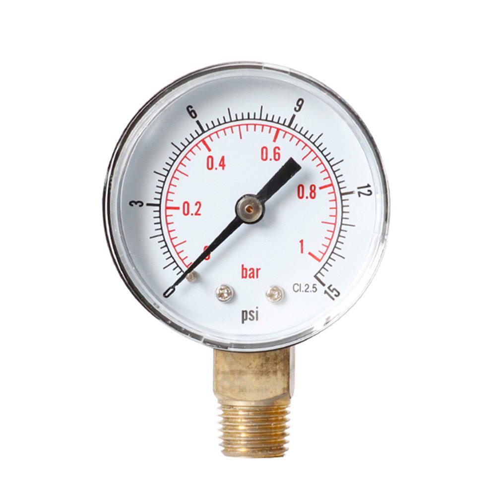 calibro di pressione 0-100 PSI 0-7 bar. 1//8 BSPT montaggio posteriore per aria e olio quadrante 50 mm Manometro in acciaio inox