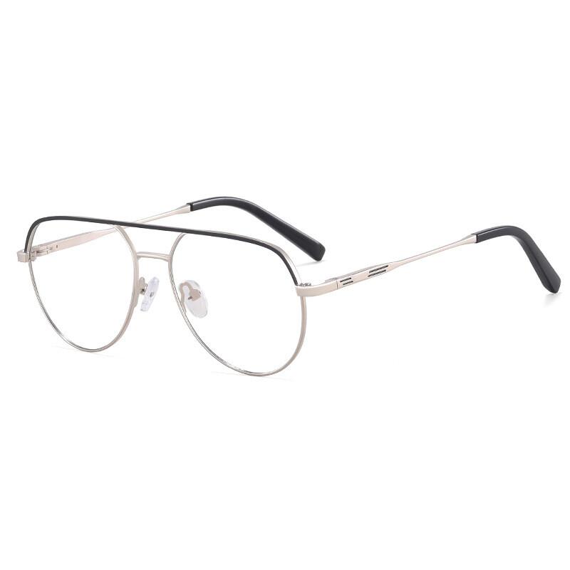 Trendy Pilot Reading Glasses Women Metal Frame Anti Blue Light Ultralight Presbyopia Eyewear with Diopter