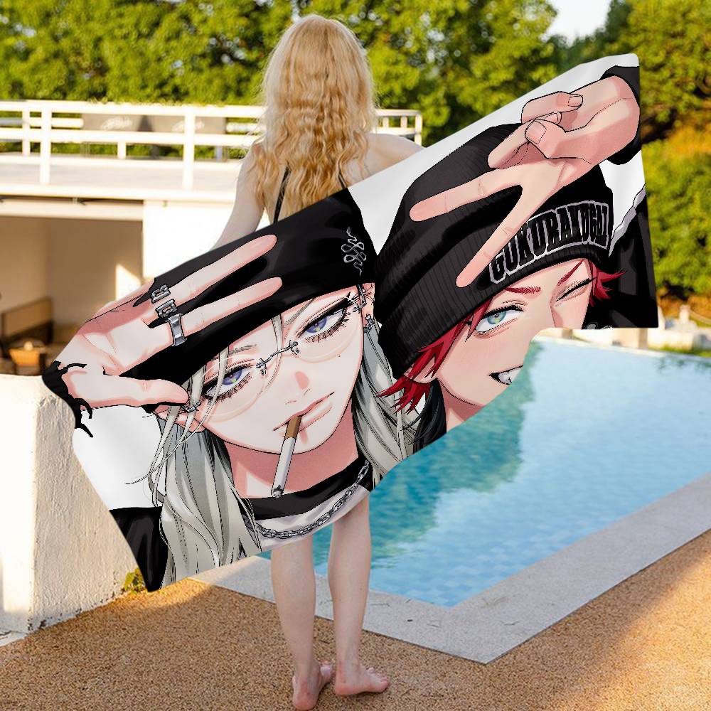 Anime G-GokurakugaiS Microfiber Blanket Quick Drying Beach Towels Oversized Printing Super Absorbent Pool Towel Blanket